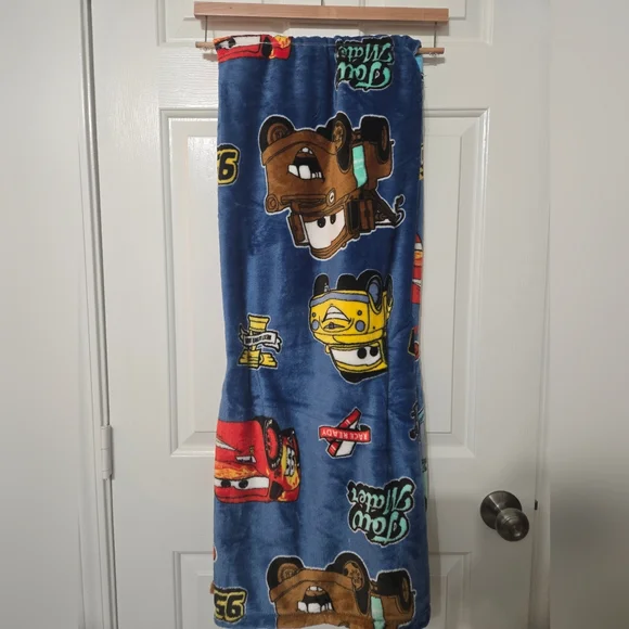 Disney Pixar Cars Blue Plush Throw Blanket - Picture 2 of 6